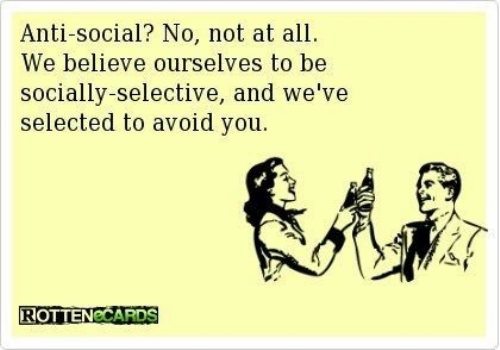 Wanna come to a party where I can avoid talking to you? 