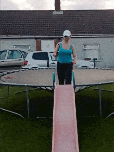 ...now she will never be able to use the trampoline. What a waste. 